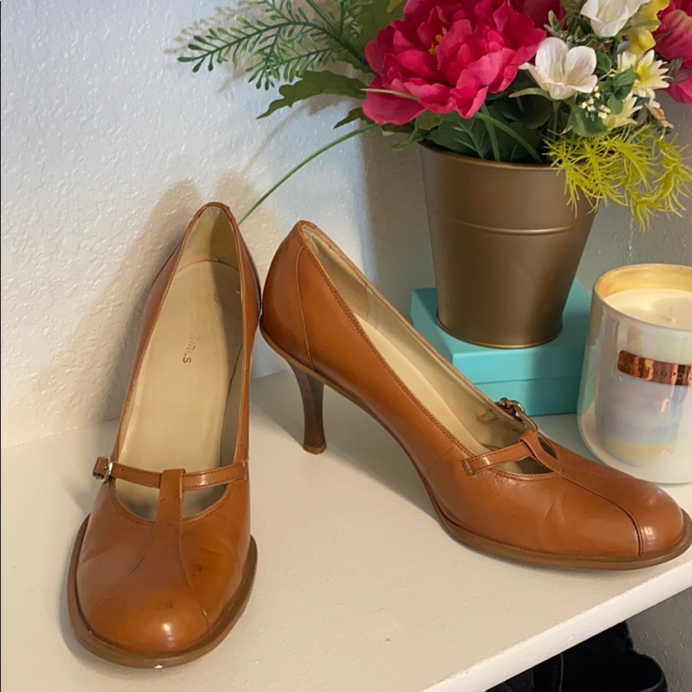 BCBGirls tan high heel shoes